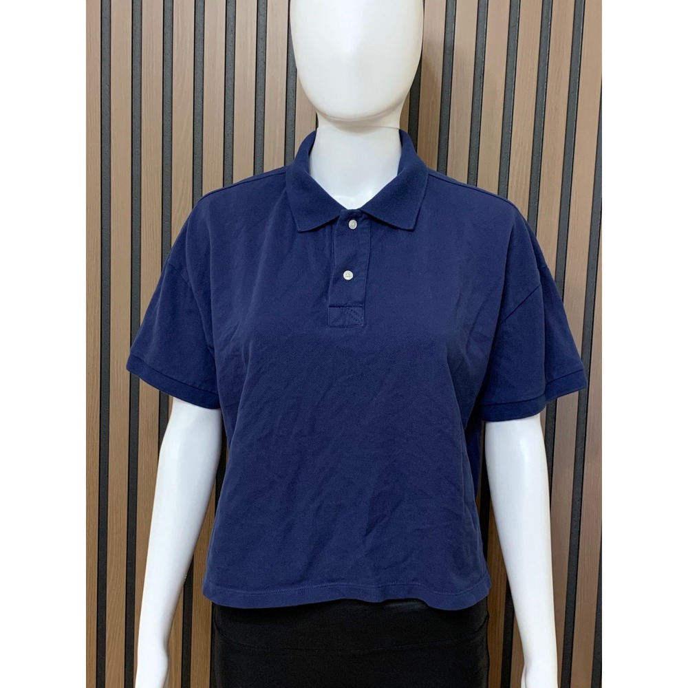 Tuckernuck Navy Blue Cotton Pique Short Sleeve Polo Shirt Women's M Classic
